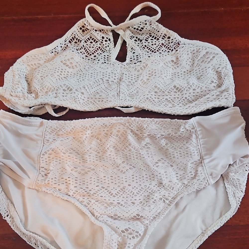 White Lacy Bikini Set